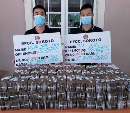 EFCC arrests Chinese nationals for bribing officer with N100m