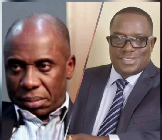 APC Crisis: How Amaechi’s intervention made Buhari to recognise Giadom’s faction Rotimi Amaechi and Victor Giadom