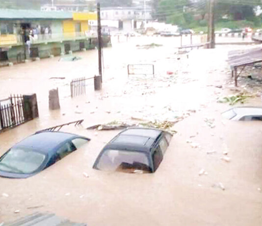 Photos: How Saturday heavy rain flooded Abeokuta communities