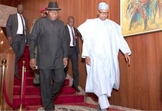 President Buhari meets Goodluck Jonathan behind closed door