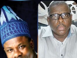 A collage of Senator Ibikunle Amosun, and Late Senator Buruji Kashamu