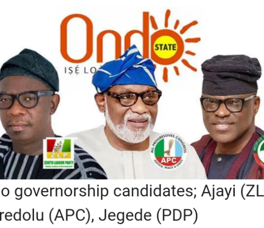 #OndoDecides2020: Akeredolu Leads Jegede by 58,720 Votes From 15 LGs